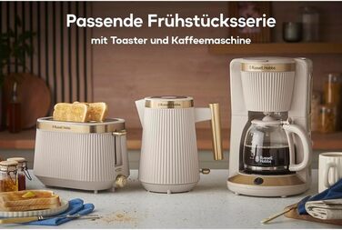 Електричний чайник Russell Hobbs Brontë Stone 1.7L, 2400W з матовим дизайном та золотистими акцентами