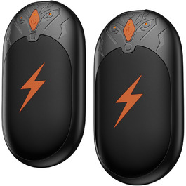 Електричні грілки для рук 2 шт. - ультралегкі, багаторазові, з USB-зарядкою, 3 режими нагріву, до 24 годин роботи, для активного відпочинку взимку (чорні, магнітні)