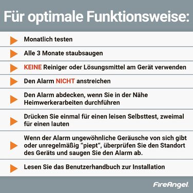 Датчик диму FireAngel FA6120-INT-T2 (2 шт.) з батареєю на 10 років, кнопкою тестування/вимикання, заміна ST-622/ST-620, білий