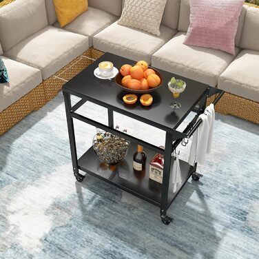 Столик для гриля Costway з 4 полицями, колесами та гачками – ідеальний для зони відпочинку на відкритому повітрі (80 x 50,5 x 88 см)