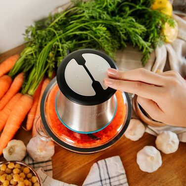 Подрібнювач Cecotec ChopBeat 2000 Vindaloo Glass 500W: Скляна чаша, 4 леза, 2 швидкості