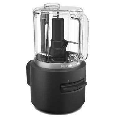 Блендер заглибний KitchenAid Go Cordless бездротовий, 1л, з чашею BPA-free, вінчиком та подрібнювачем, захист від подряпин, сталеві леза, чорний