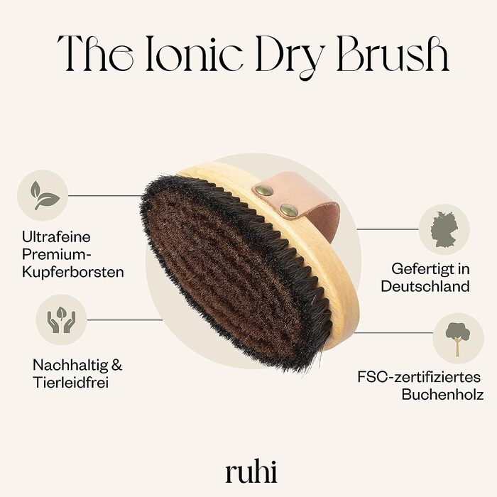 RUHI Convent Brush / Ionic Body Dry Brush / Energy Brush / Copper Brush, RUHI Convent Brush / Ionic Body Dry Brush / Energy Brush / Copper Brush