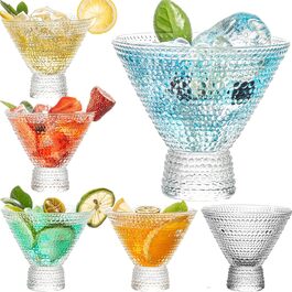 Набір склянок для коктейлів Martini Wookgreat (6 шт.), 237 мл, без основи, кришталь, для Мартіні, Космополітен, Манхеттен та інші