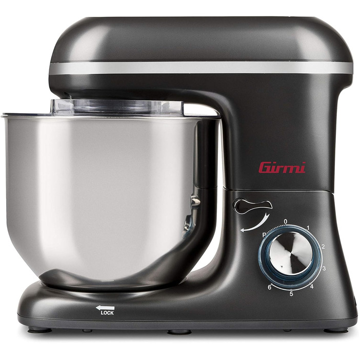 Кухонний комбайн Girmi IM46: 1800 Вт, 8 л, 6 швидкостей, чаша з нержавіючої сталі, пульс-режим, аксесуари