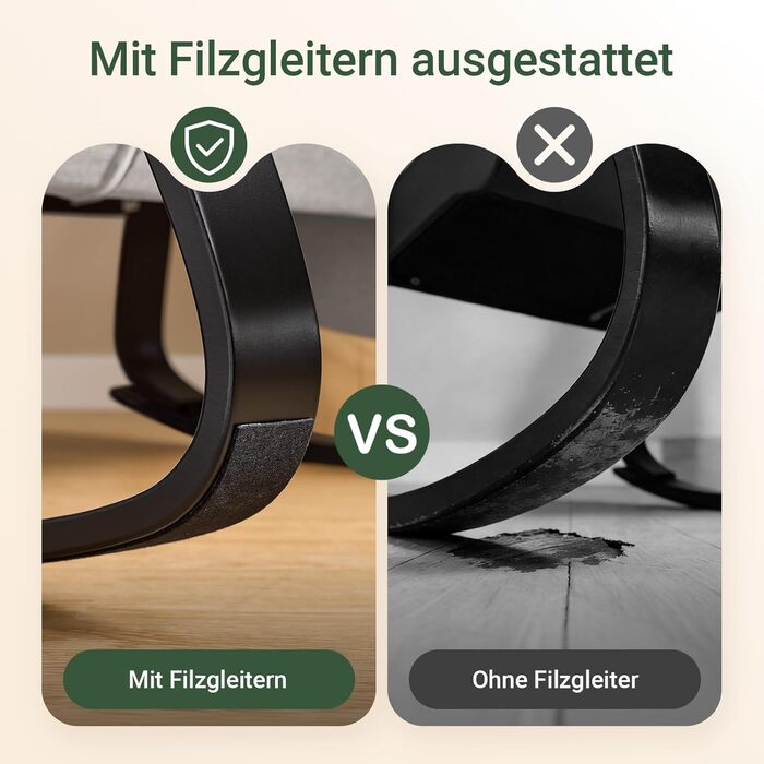 Крісло-гойдалка SoBuy з м'якою оббивкою, підголівником та регульованою підніжкою, сіре - FST20-HG