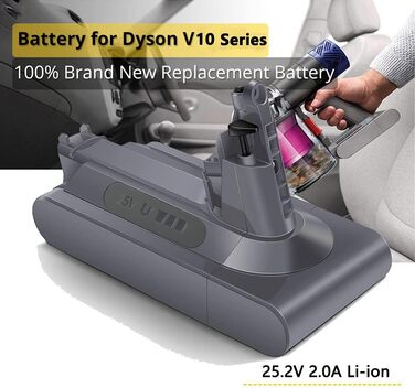 Змінна літій-іонна батарея BTMKS 25.2V 2aH для акумуляторного пилососа Dyson V10 SV12 Absolute/Animal/Motorhead