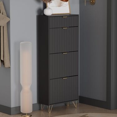 Шафа для взуття Vicco Helge, чорна, 60 x 145 см, 3 відділення