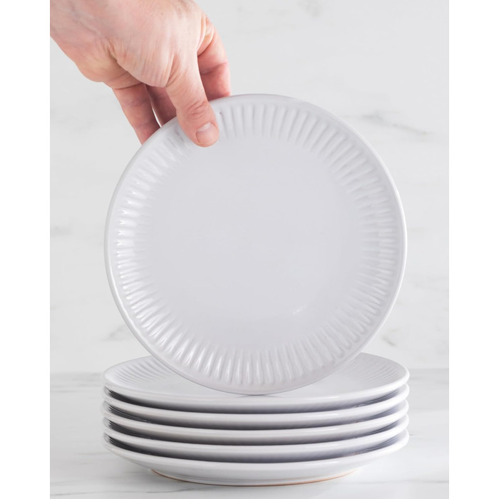 Набір посуду Steingut Hygge 24 шт. для 6 осіб (світло-сірий), Tafelservice, Pure Living, TESTSIEGER