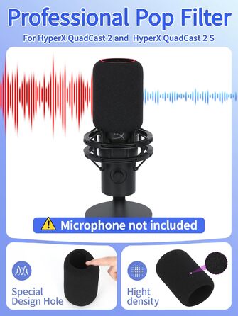 Стійка для мікрофона HyperX QuadCast з поп-фільтром та тримачем YOUSHARES для QuadCast S, Blue Yeti, Razer Seiren Mini V3