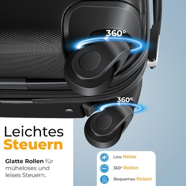 Валіза KESSER® з жорсткою оболонкою 75 см, 120 л: вага, жетон, кодовий замок, ABS, телескопічна ручка, чорний