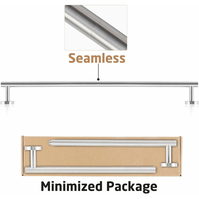 Тримач для рушників настінний, нержавіюча сталь SUS304, 70 см, щітка, KES A2000S70B-2
