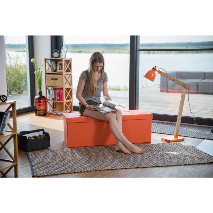 Relaxdays Складана лавка з екошкіри