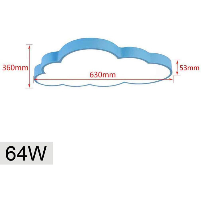 Світлодіодне стельове світло з регулюванням яскравості Хмари Стельова лампа Вітальня Стельова лампа Спальня Кухня Світло Енергозберігаюче світло (з регулюванням яскравості) (Блакитні Хмари-64w), 64W