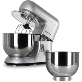 Кухонна машина Klarstein Bella Argentea: 5.2 л, 1300 Вт, 6 швидкостей, чаша з нержавіючої сталі