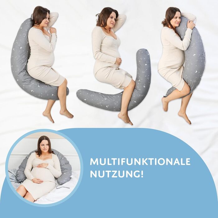 Подушка для сну на бік для малюків Totsy Baby 190 см - подушка для вагітних, м'яка, з муслінової тканини, сертифікат Oeko-Tex