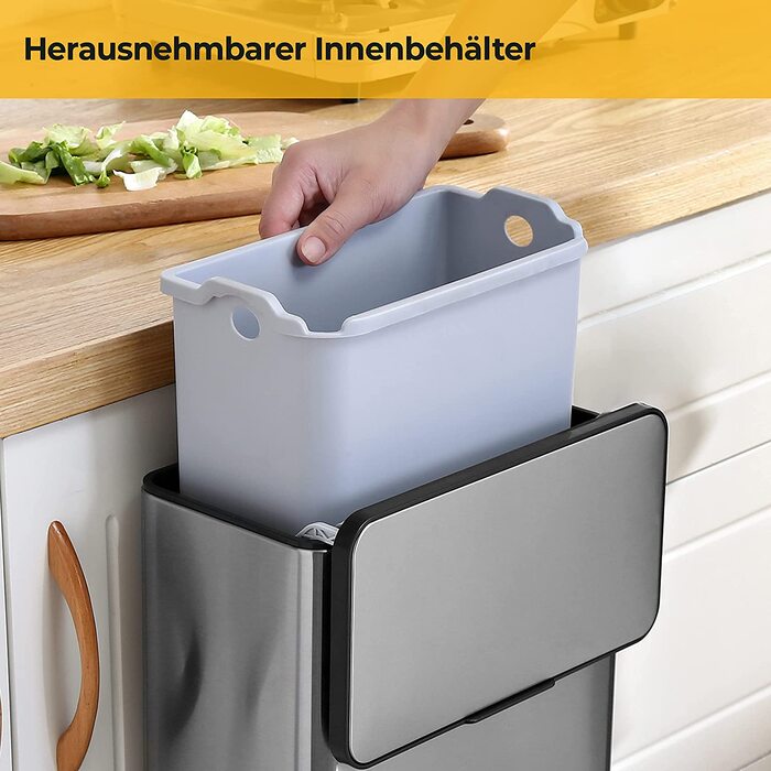 Кухонне відро для органічних відходів SILBERTHAL 5 л-з нержавіючої сталі з кришкою - кухонне відро для компосту з низьким вмістом запаху - з вугільним фільтром-внутрішній контейнер можна мити в посудомийній машині 5 літрів
