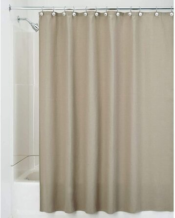 Розкішна завіса для душу mdesign з бавовняної тканини - Розмір 183 x 183 см ідеально підходить для використання в якості завіси для ванни - текстильна завіса для душу з 3D-малюнком- (темно-хакі)