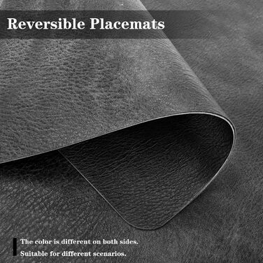 Набори серветок Pixieora: миючі, з підставки, з штучної шкіри, двосторонні, протиковзні, сірі та чорні (4 шт.)