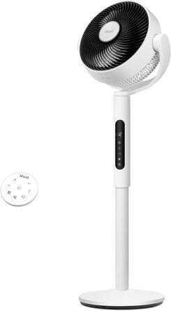 Вентилятор Levoit з мотором DC, тихий (20dB), дальність обдування 30м, 2465 м³/год, з пульт, 4 режими/12 швидкостей/таймер, білий