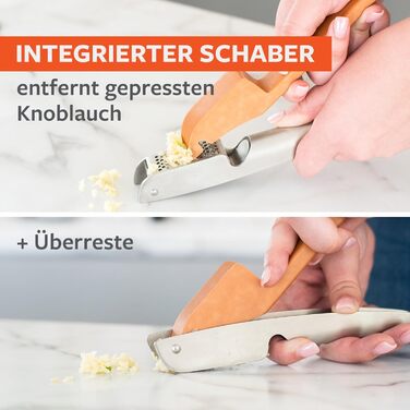 Пресс для часнику Full Circle Crushed It з вбудованим скребком - ручна преса для часнику та імбиру, легко миється, сумісна з посудомийною машиною, 19,6 x 4,86 x 2,5 см