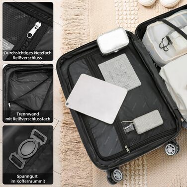 Набір валіз Beibye з жорстким корпусом (Турквіс) - валіза-тролі, валіза для подорожей, набір валіз