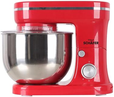 Кухонна машина Schäfer 1200 Вт з міксером та для замісу тіста, червона