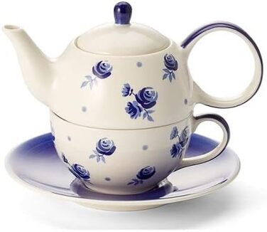 Чай для одного набору Almut - виготовлений з кераміки, 4 шт. Глечик 0,4 л, чашка 0,2 л, 1
