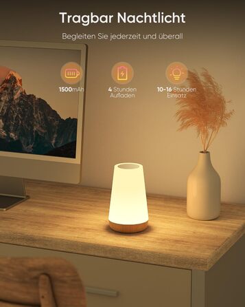 Світлодіодний приліжковий світильник Touch Dimmable USB, 13 кольорів, таймер, пульт дистанційного керування, бездротовий (1)