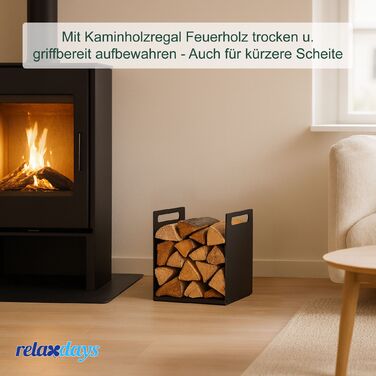 Стильна металева полиця для дров Relaxdays