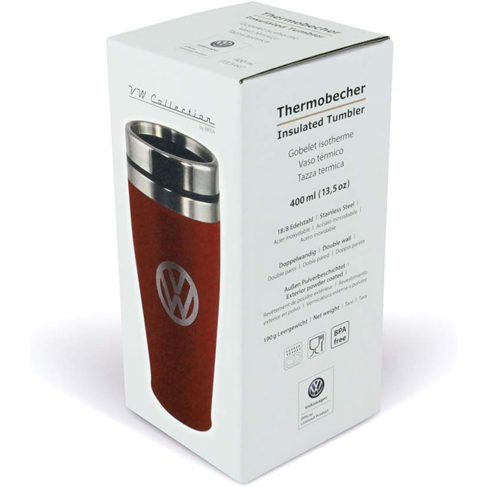 Термокружка BRISA VW Collection Volkswagen GTI, 450 мл, чорна/червона