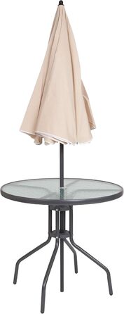 Садовий набір меблів Flash Furniture Nantucket 6 предметів коричневий з столом, парасолькою та 4 складними стільцями сірого кольору