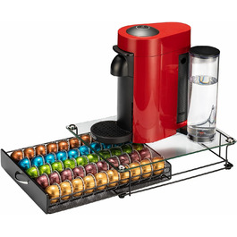 Тримач для капсул Vertuo Rice Rat для Nespresso Vertuo, 50 капсул, чорний, скляний, прозорий