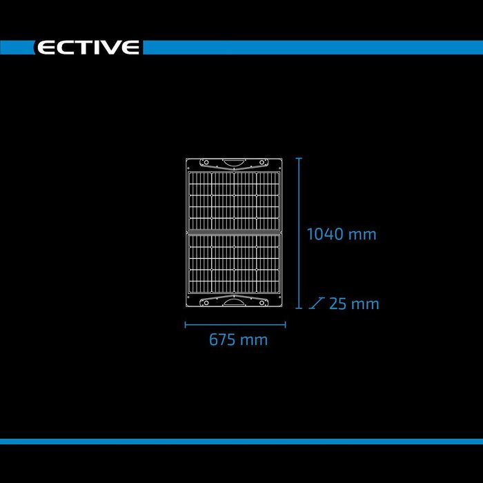 Сонячна панель ECTIVE MSP 100 SunDock - 100 Вт, 2xUSB, мобільний, портативний, складний, ефективний, монокристалічна сонячна панель - сонячна панель, зовнішній сонячний зарядний пристрій, сонячна система для фургона, автофургону, кемпінгу, каравану