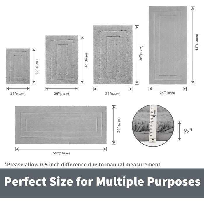 БАБУСЯ КАЖЕ Килимок для ванної кімнати 50x80 см, не ковзає, супер м'який, можна прати, сірий