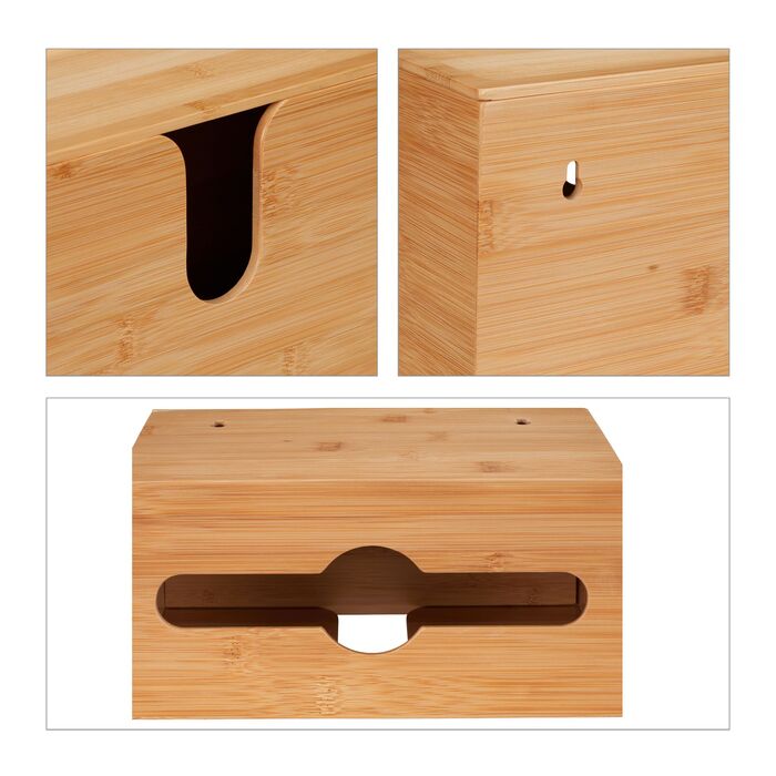 Диспенсер для паперових рушників Relaxdays з бамбука з кришкою