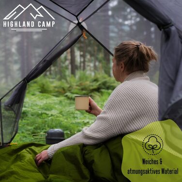 Бавовняний спальний мішок Highland CAMP Hatten (всього 570 г) міні - надлегкий дорожній спальний мішок - ідеально підходить для гуртожитків, гірських будиночків і молодіжних хостелів