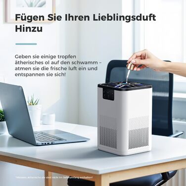 Повітряочисник Aroeve для спальні з ароматерапією, для дому, офісу, видаляє шерсть, пил, запах, 20dB