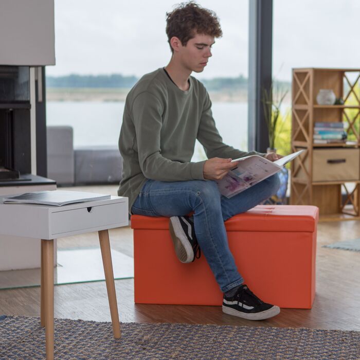 Лавка Relaxdays з місцем для зберігання, штучна шкіра