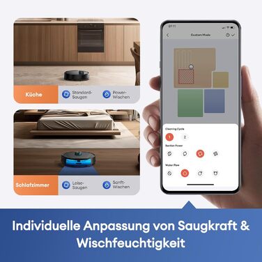 Робот-пилосос Ultenic D10 з функцією миття 3 в 1, потужність 5000Pa, LiDAR-навігація, керування через додаток, ідеальний для шерсті тварин, килимів та твердих підлог