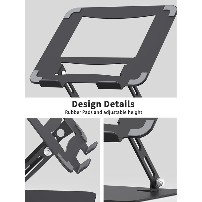 Підставка для ноутбука на стіл Soundance, регульована висота, чорний