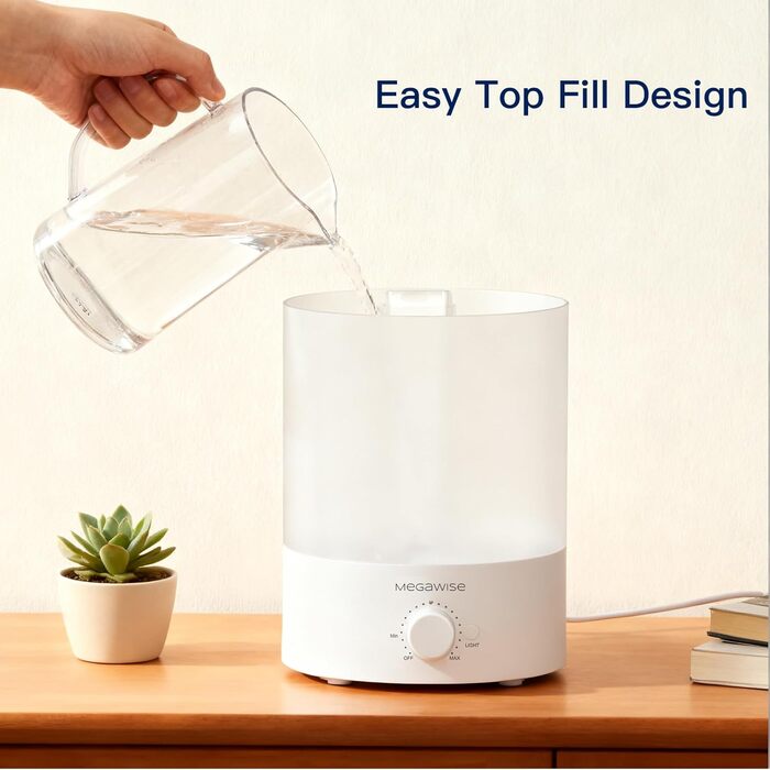 Набір з 2 ультразвукових зволожувачів повітря H1-XIT по 3.5Л, холодний туман, верхній залив води, безпротікання, для дитячої кімнати, спальні та вітальні, білий