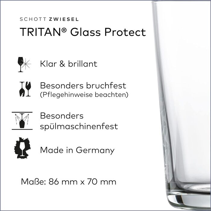 SCHOTT ZWIESEL Allround Small Basic Bar Selection Cup (набір з 6 штук), філігранна склянка для пиття, склянки з тритану Кришталева посудомийна машина, зроблено в Німеччині (посилання. Без 115848)
