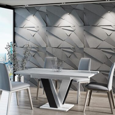 Розсувний кухонний стіл PROROOM FURNITURE Malvi – чорний, 120-160 см, для 4-6 осіб | Сучасний дизайн | Легка збірка | Для їдальні та кухні