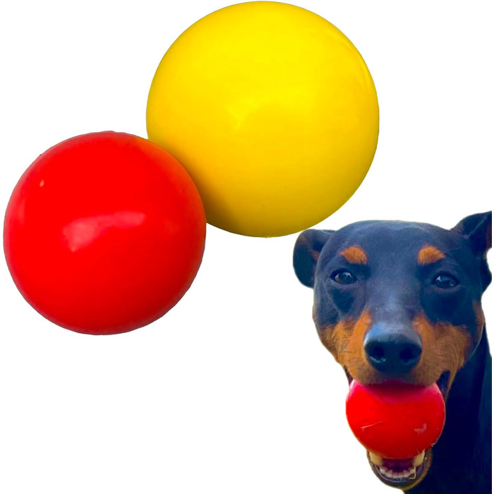 Твердих гумових м'ячика - Міцні іграшки - Різні розміри/кольори для малих/великих собак (5 см, червоний), 2