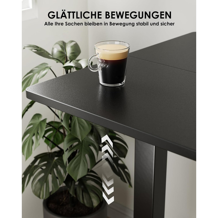 Електричний регульований стіл ErGear 140x70 см, чорний, з пам'яттю, для дому та офісу