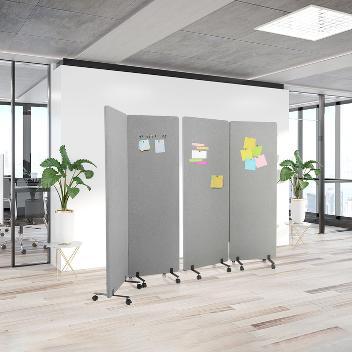 Система звукоізоляційних перегородок FLEXMIUT 2 шт. світло-сірий колір, hjh OFFICE