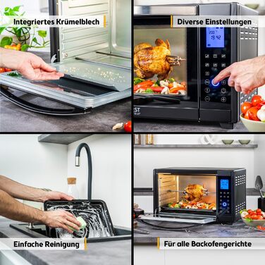 Міні-піч TZS First Austria Digital 30L 1600W з регулюванням температури та таймером - для кухні та кемпінгу