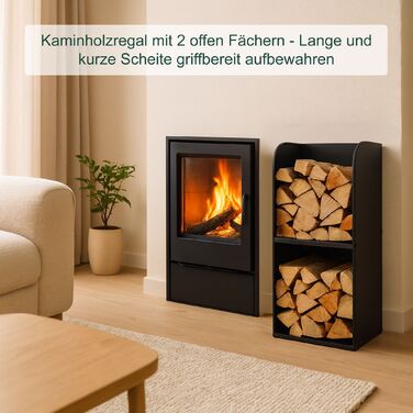 Стильна полиця для дров Relaxdays з двома відділеннями