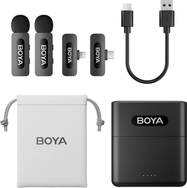 Бездротовий петличний мікрофон BOYA BY-V3 combo Type-C/Lightning Black